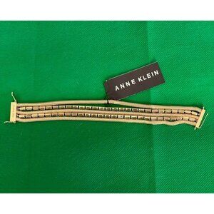 Anne Klein Gold-Tone Baguette Bead & Snake Chain Multi-Row Bracelet